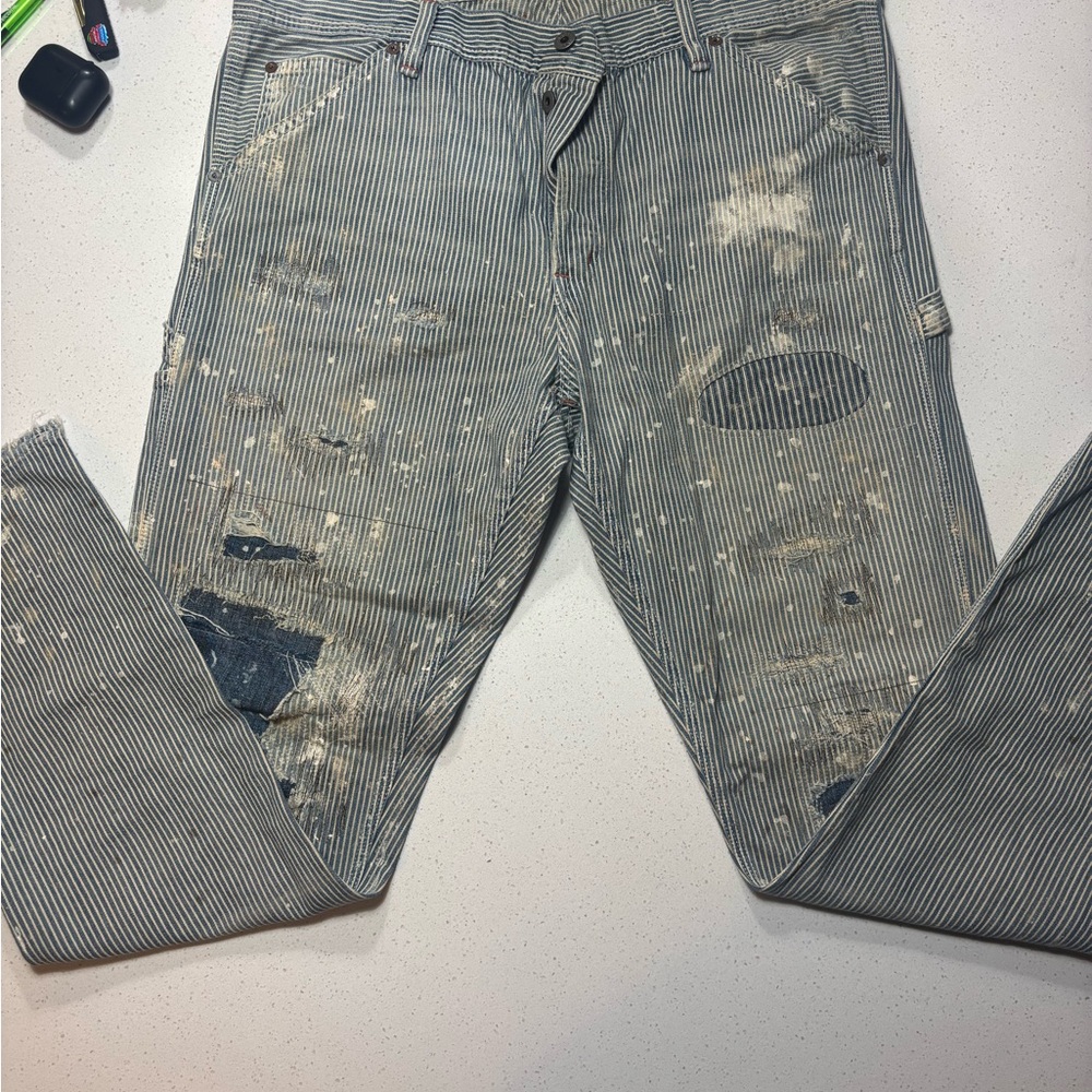Ralph Lauren Denim & Supply Men's Striped Distressed Jeans Size 36-32